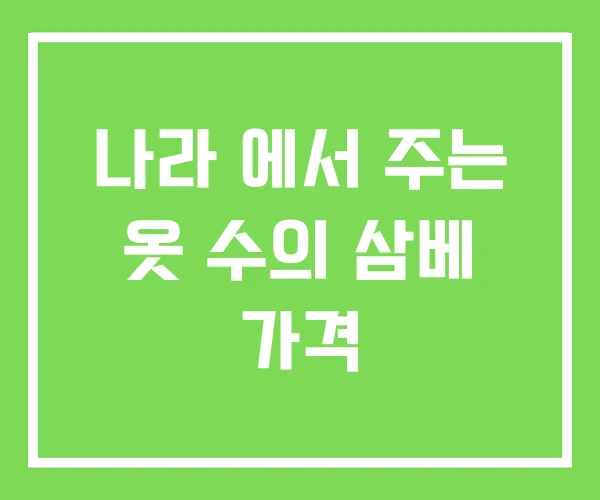 나라 에서 주는 옷 수의 삼베 가격