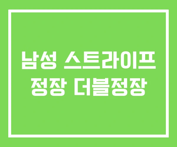 남성 스트라이프 정장 더블정장