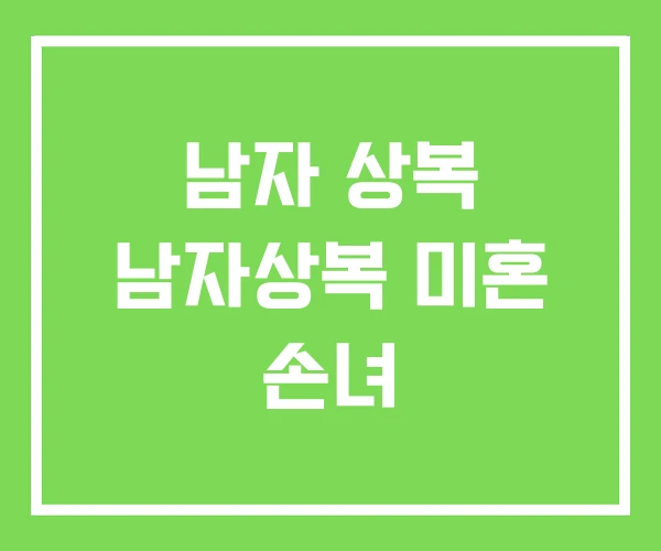 남자 상복 남자상복 미혼 손녀