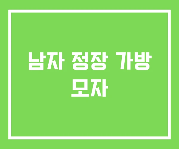 남자 정장 가방 모자 남자 정장 가방 모자