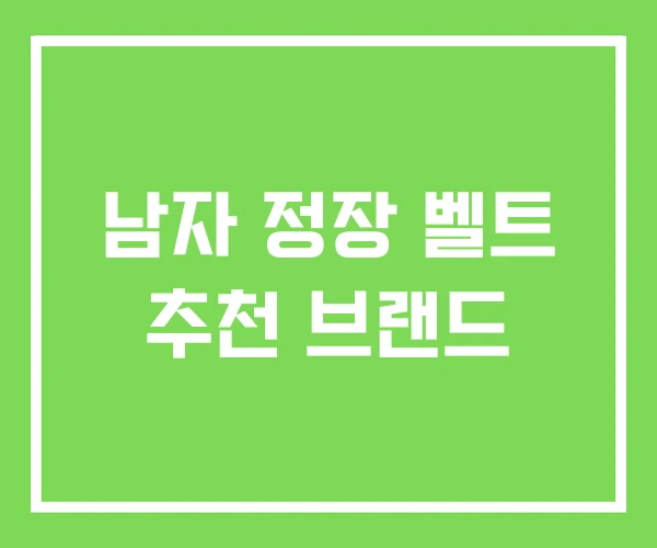 남자 정장 벨트 추천 브랜드