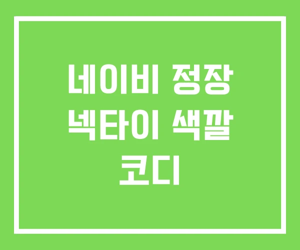 네이비 정장 넥타이 색깔 코디