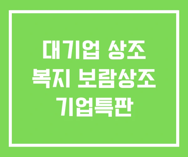 대기업 상조 복지 보람상조 기업특판