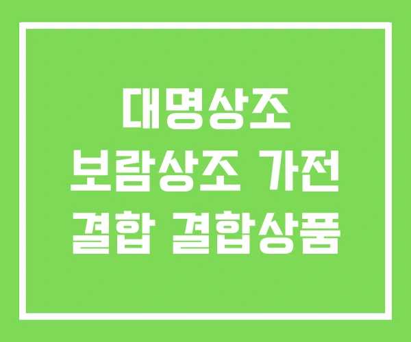 대명상조 보람상조 가전 결합 결합상품