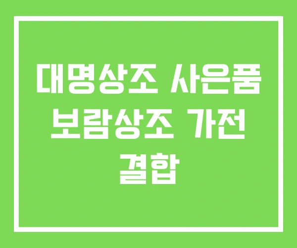 대명상조 사은품 보람상조 가전 결합 대명상조 사은품 보람상조 가전 결합