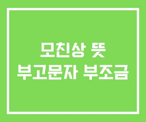 모친상 뜻 부고문자 부조금