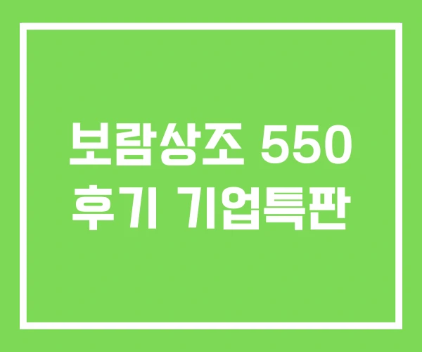 보람상조 550 후기 기업특판
