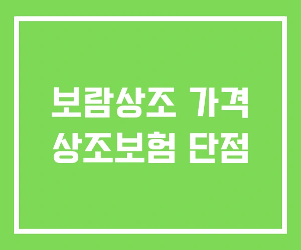 보람상조 가격 상조보험 단점