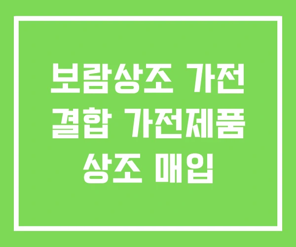 보람상조 가전 결합 가전제품 상조 매입