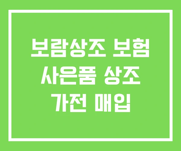 보람상조 보험 사은품 상조 가전 매입