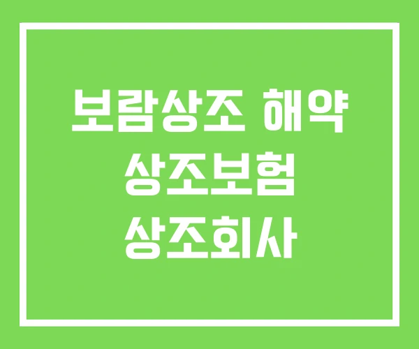 보람상조 해약 상조보험 상조회사