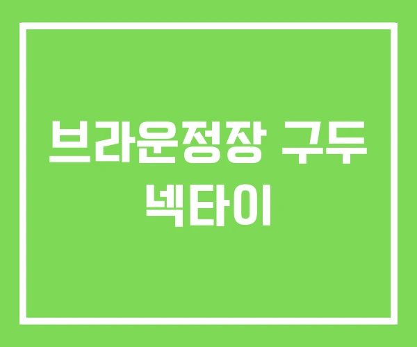 브라운정장 구두 넥타이