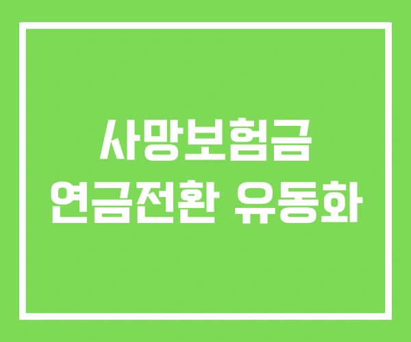 사망보험금 연금전환 유동화
