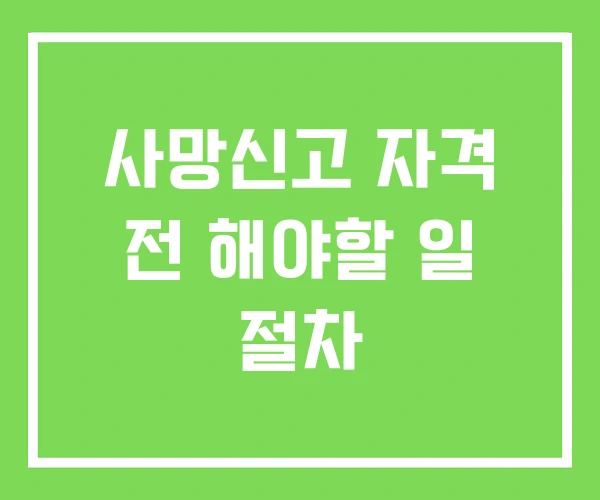 사망신고 자격 전 해야할 일 절차 사망신고 자격 전 해야할 일 절차