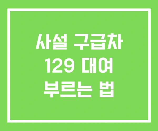 사설 구급차 129 대여 부르는 법