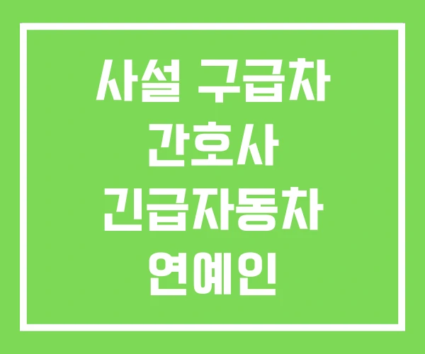 사설 구급차 간호사 긴급자동차 연예인 사설 구급차 간호사 긴급자동차 연예인