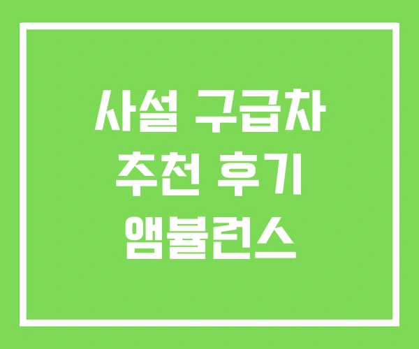 사설 구급차 추천 후기 앰뷸런스