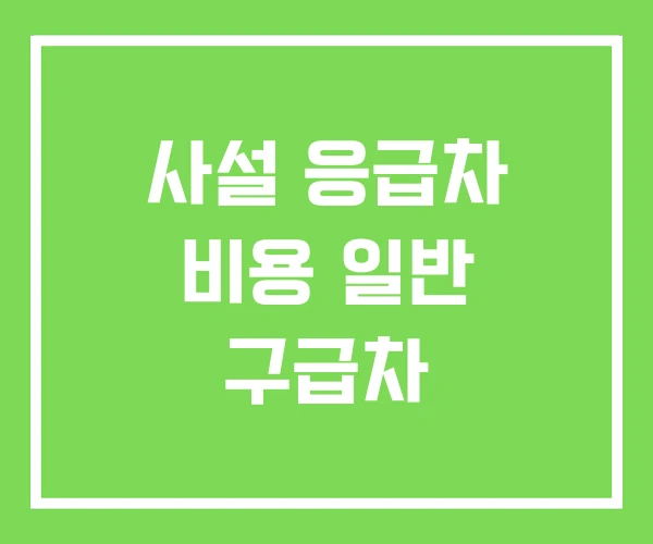 사설 응급차 비용 일반 구급차 사설 응급차 비용 일반 구급차