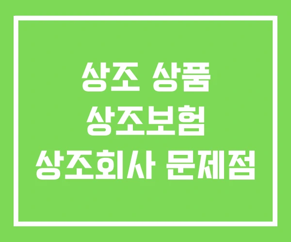 상조 상품 상조보험 상조회사 문제점
