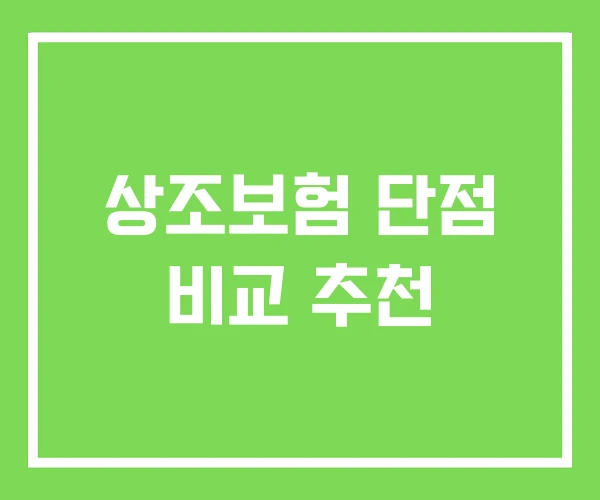 상조보험 단점 비교 추천