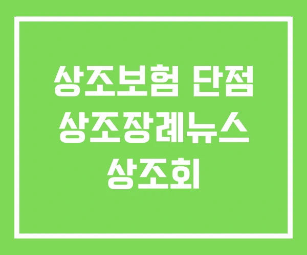 상조보험 단점 상조장례뉴스 상조회 상조보험 단점 상조장례뉴스 상조회