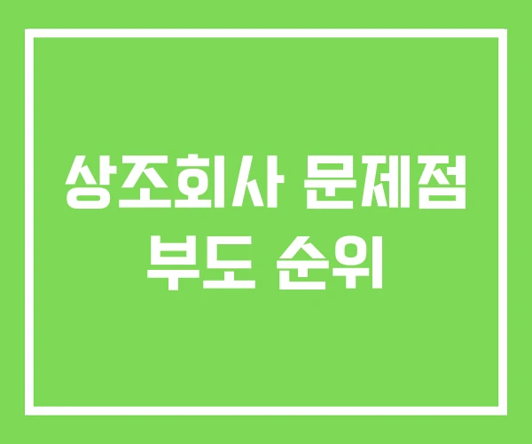 상조회사 문제점 부도 순위 상조회사 문제점 부도 순위