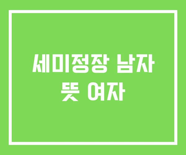세미정장 남자 뜻 여자 세미정장 남자 뜻 여자