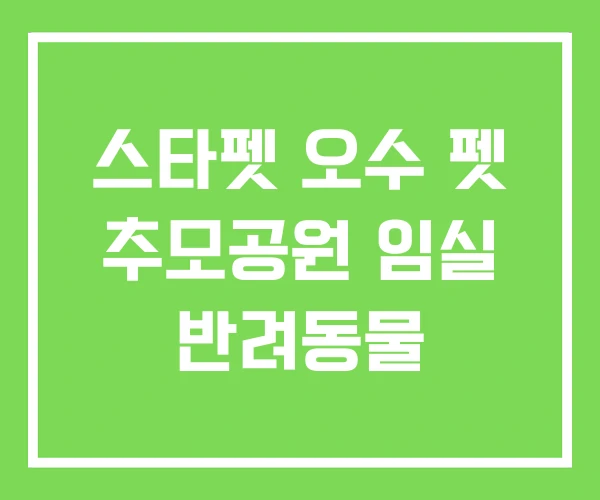 스타펫 오수 펫 추모공원 임실 반려동물