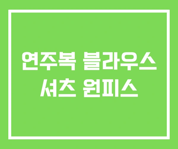 연주복 블라우스 셔츠 원피스