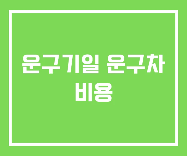 운구기일 운구차 비용