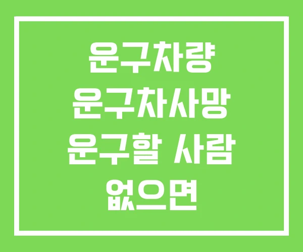 운구차량 운구차사망 운구할 사람 없으면