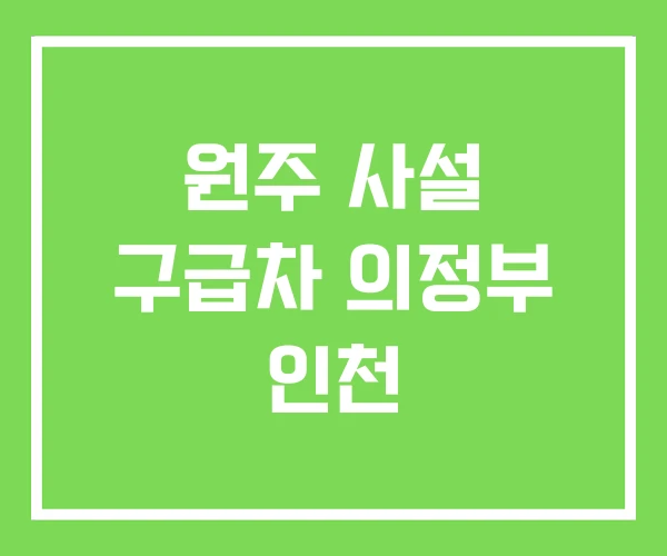 원주 사설 구급차 의정부 인천