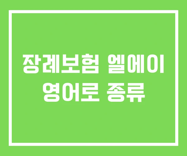 장례보험 엘에이 영어로 종류