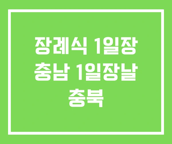 장례식 1일장 충남 1일장날 충북