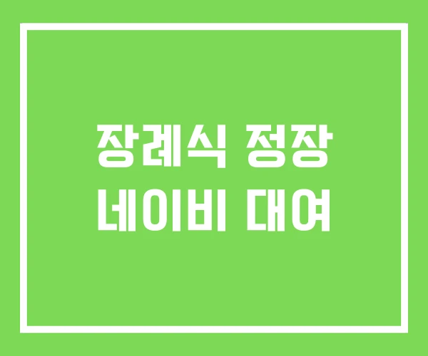 장례식 정장 네이비 대여