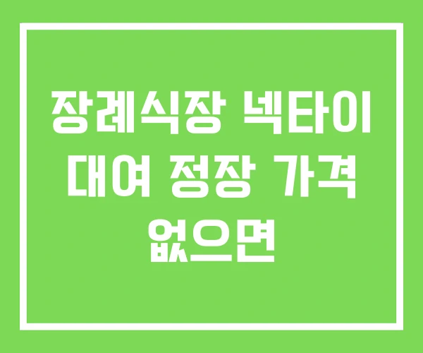 장례식장 넥타이 대여 정장 가격 없으면 장례식장 넥타이 대여 정장 가격 없으면
