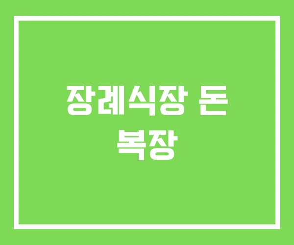 장례식장 돈 복장