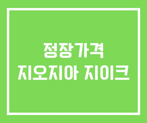 정장가격 지오지아 지이크