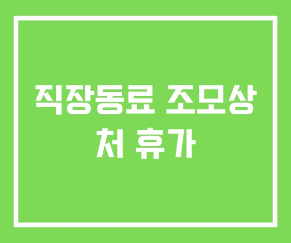 직장동료 조모상 처 휴가