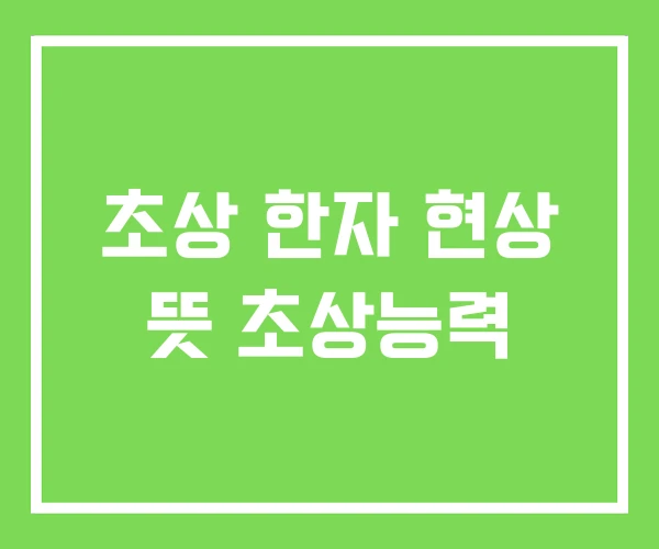 초상 한자 현상 뜻 초상능력 초상 한자 현상 뜻 초상능력