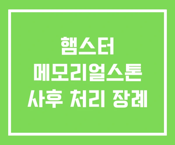 햄스터 메모리얼스톤 사후 처리 장례 햄스터 메모리얼스톤 사후 처리 장례