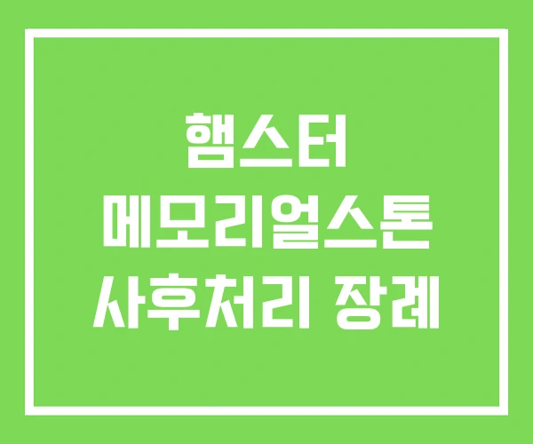 햄스터 메모리얼스톤 사후처리 장례 햄스터 메모리얼스톤 사후처리 장례