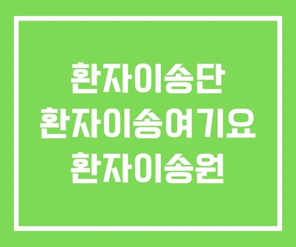 환자이송단 환자이송여기요 환자이송원 환자이송단 환자이송여기요 환자이송원