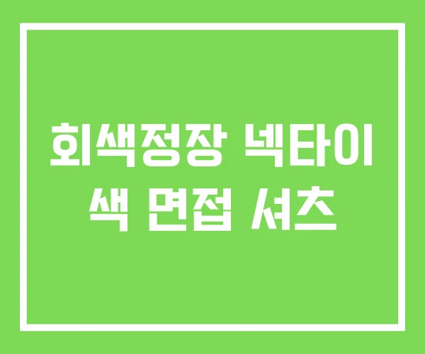회색정장 넥타이 색 면접 셔츠