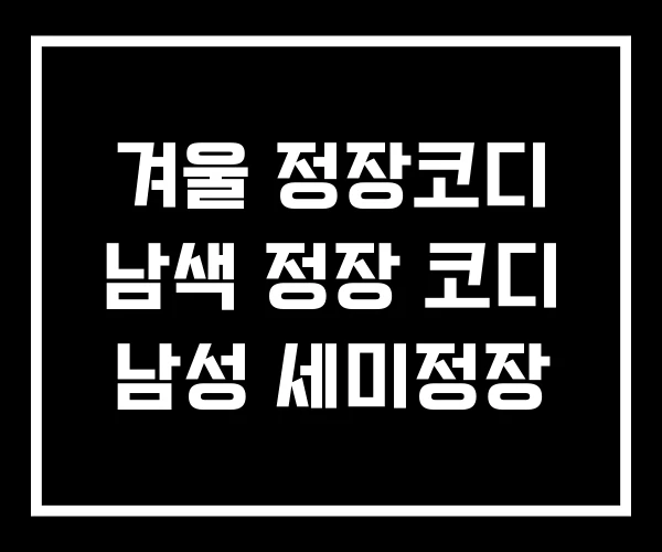 겨울 정장코디 남색 정장 코디 남성 세미정장