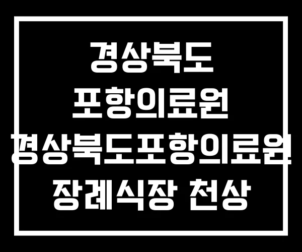 경상북도 포항의료원 경상북도포항의료원 장례식장 천상 포항