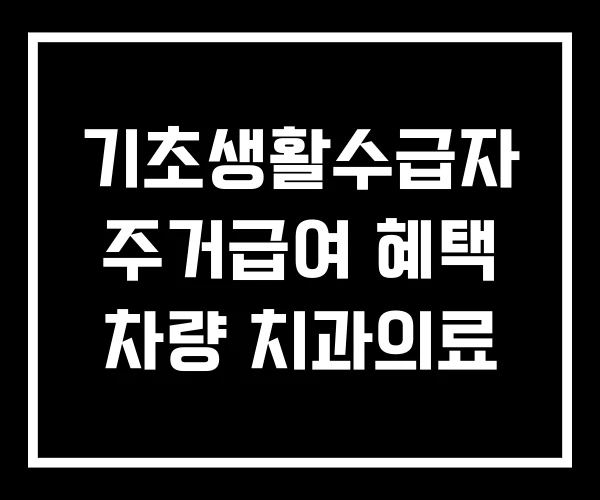 기초생활수급자 주거급여 혜택 차량 치과의료