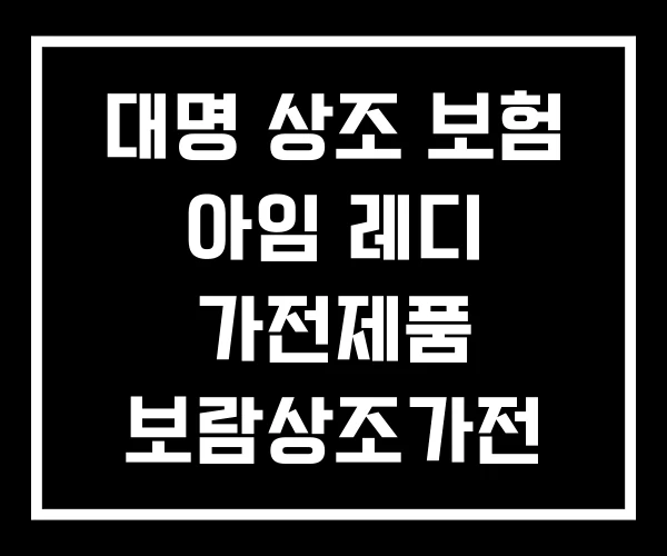 대명 상조 보험 아임 레디 가전제품 보람상조가전 결합 대명 상조 보험 아임 레디 가전제품 보람상조가전 결합
