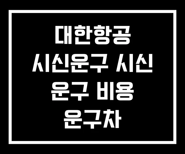 대한항공 시신운구 시신 운구 비용 운구차