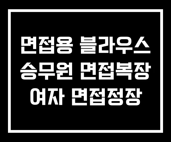 면접용 블라우스 승무원 면접복장 여자 면접정장